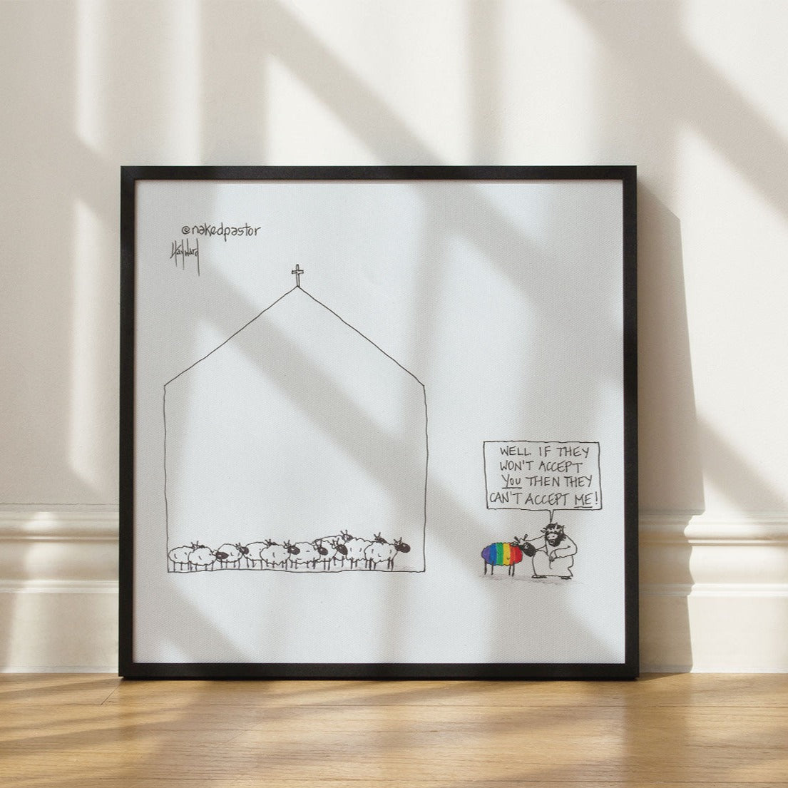 If They Won't Accept You Cartoon Print-Queer Christian Art Prints-nakedpastor