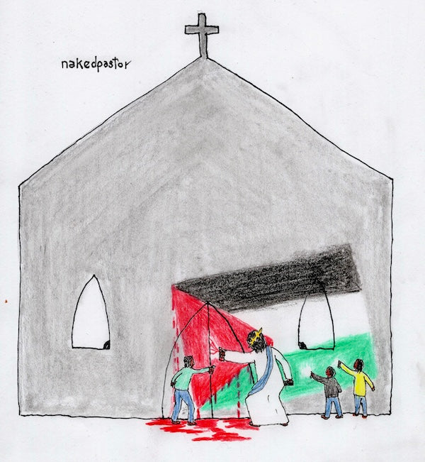Jesus and Kids Graffiti Original Cartoon Drawing-Cartoons-nakedpastor