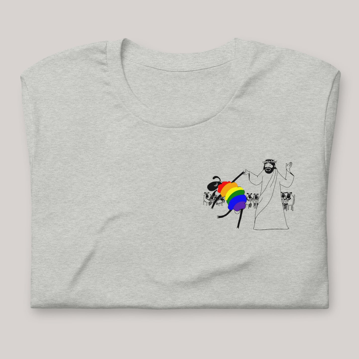 Jesus Dances with the LGBTQ Sheep T-Shirt - by nakedpastor