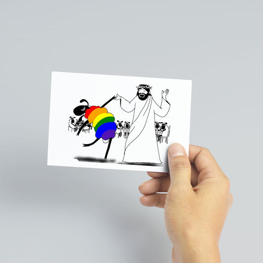 Jesus Dances with the LGBTQ Sheep Mini Print-nakedpastor