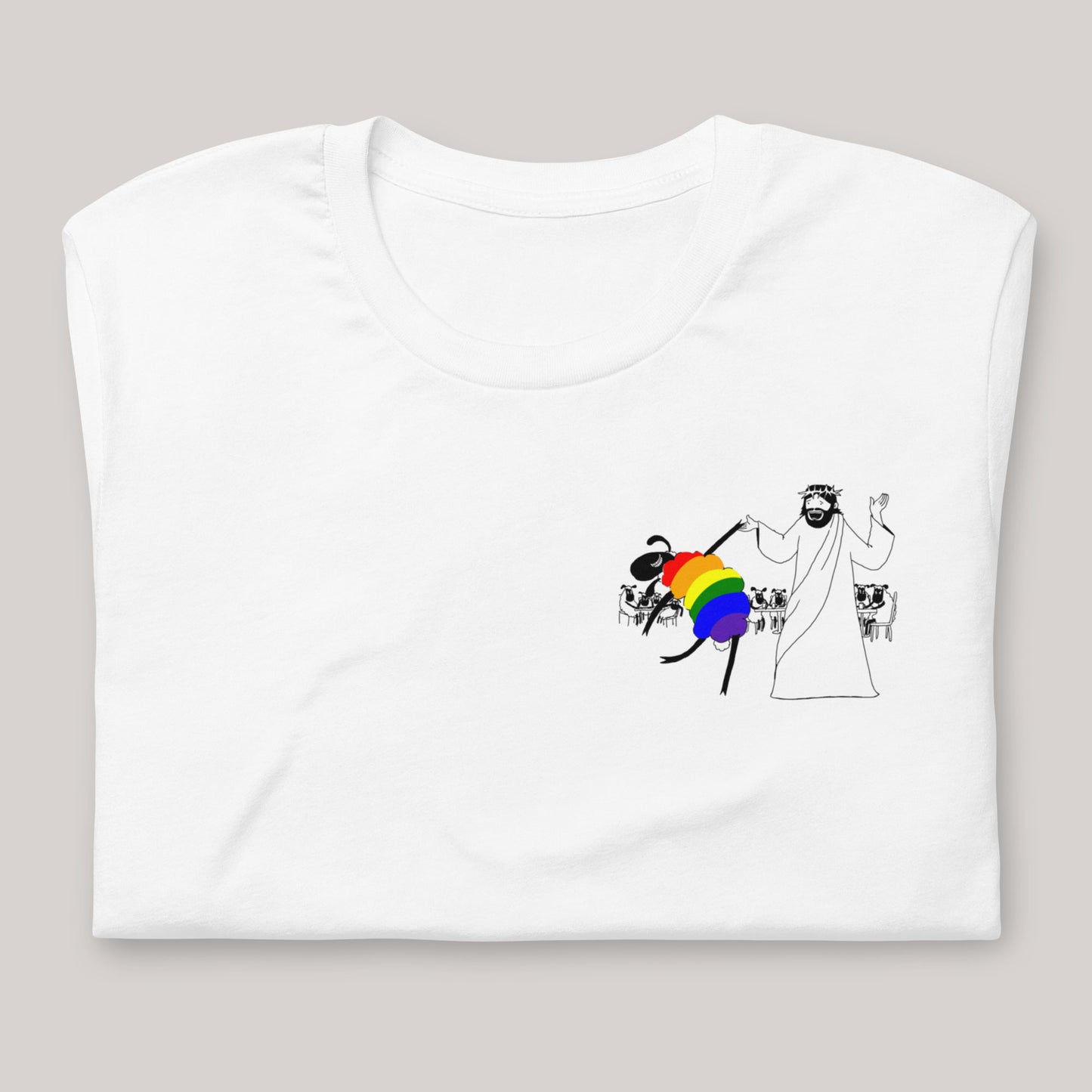 Jesus Dances with the LGBTQ Sheep T-Shirt - by nakedpastor