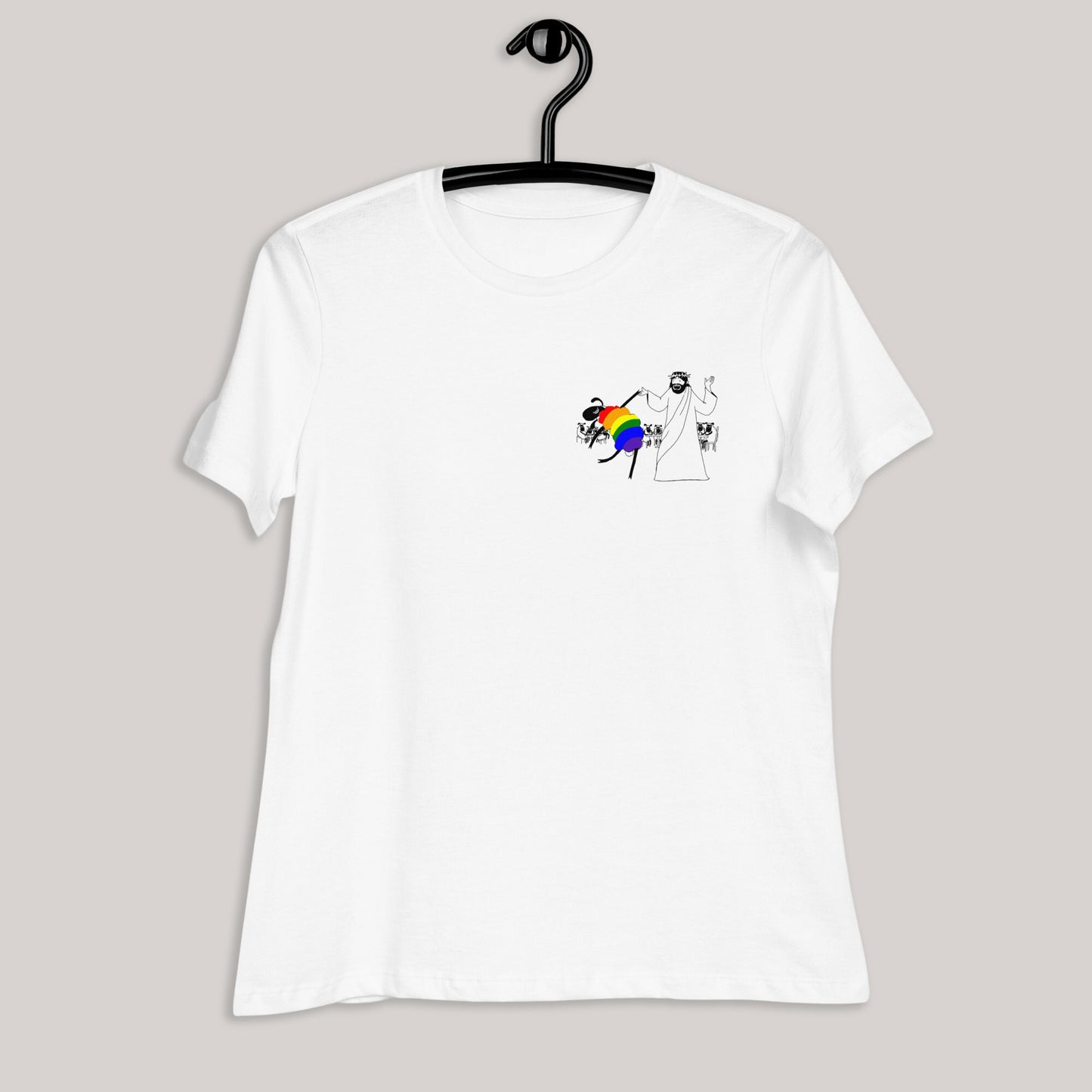 Jesus Dances with LGBTQ Sheep Fitted T-Shirt - by nakedpastor