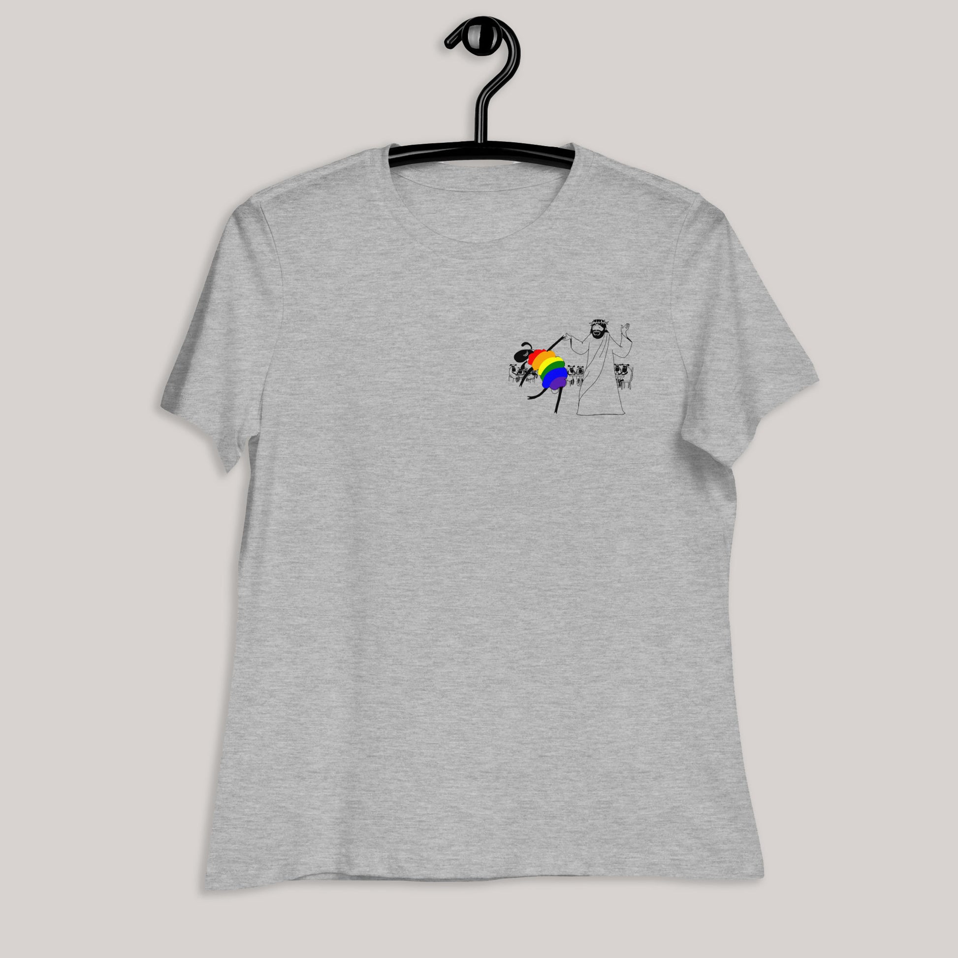 Jesus Dances with LGBTQ Sheep Fitted T-Shirt - by nakedpastor