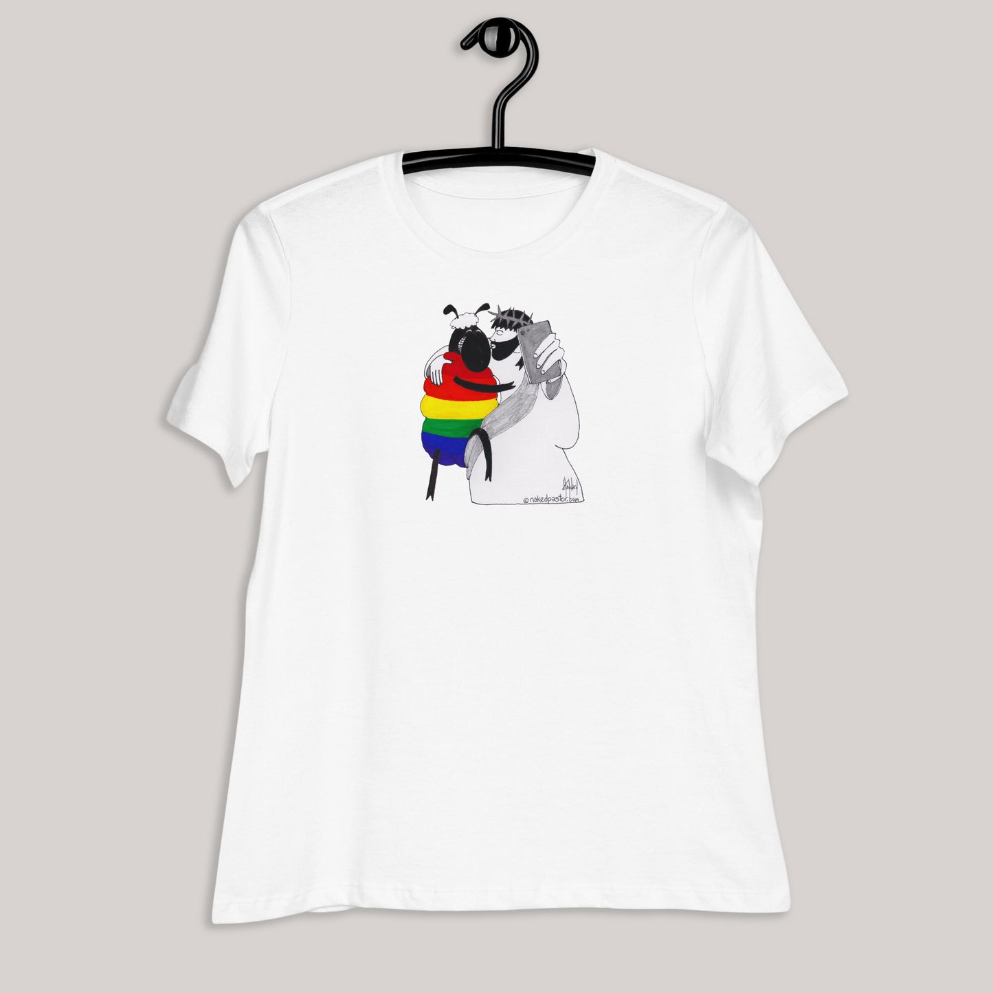 Jesus & LGBTQ Sheep Take a Selfie Women's T-Shirt