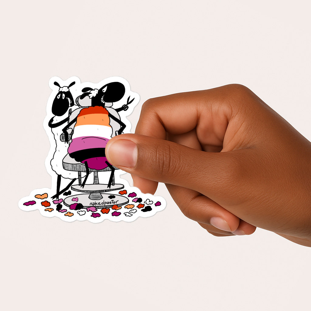 Lesbian Haircut Sticker-Stickers-nakedpastor