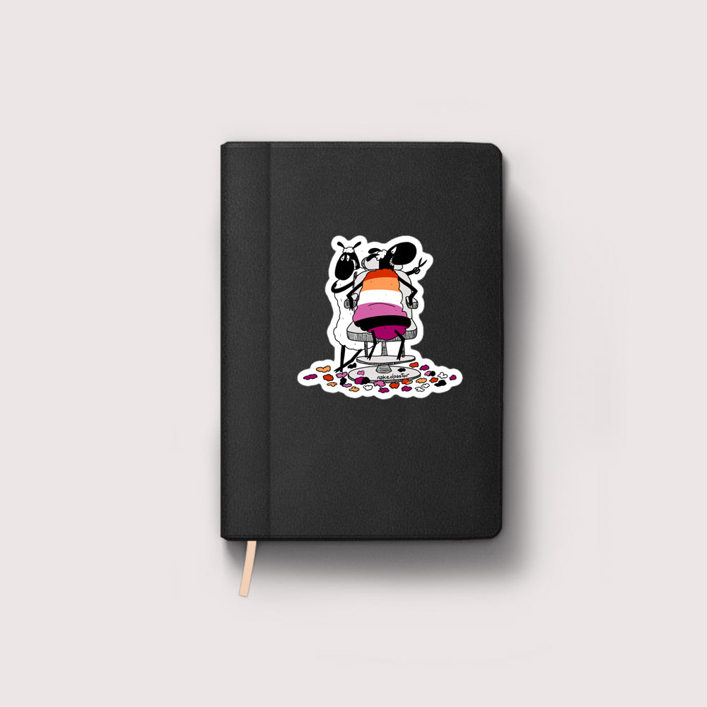 Lesbian Haircut Sticker-Stickers-nakedpastor