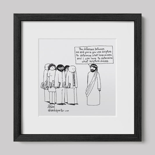 Love Versus the Bible Print-Cartoons-nakedpastor