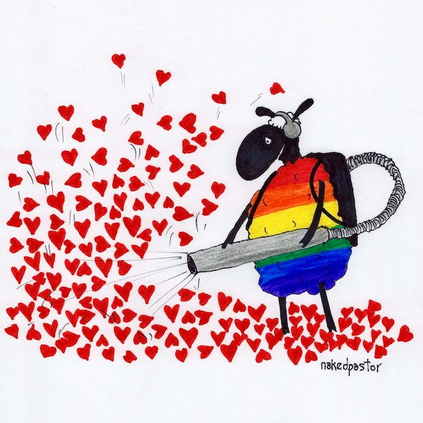 Love Blower Original Cartoon Drawing-Cartoons-nakedpastor