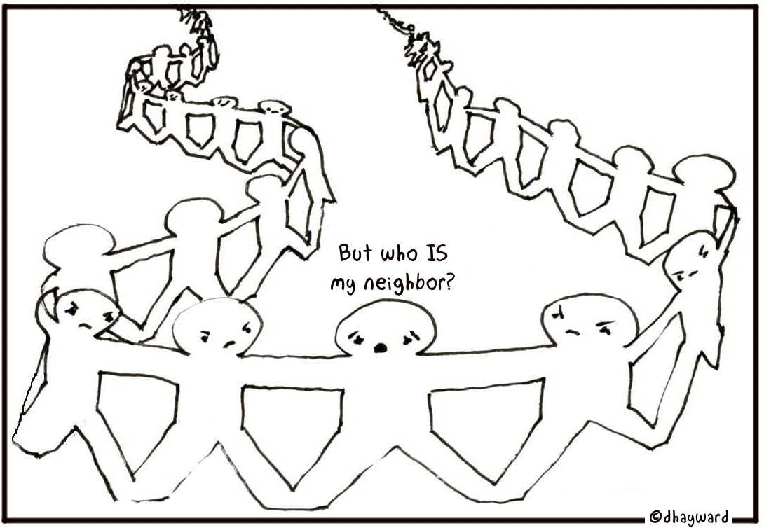 Who Is My Neighbour Digital Cartoon-Digital Cartoons-nakedpastor