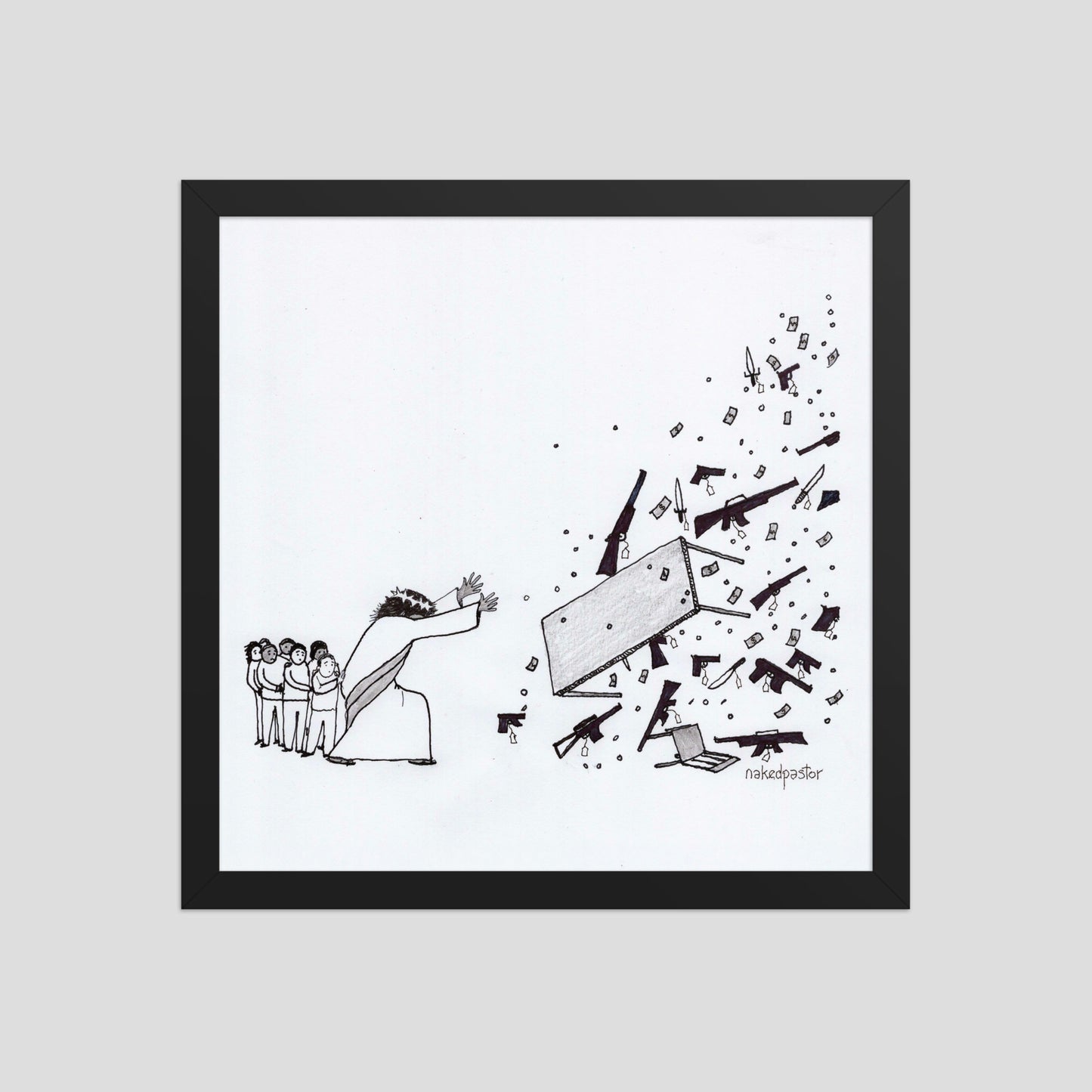 No Weapon Shall Prosper Cartoon Print-Cartoons-nakedpastor