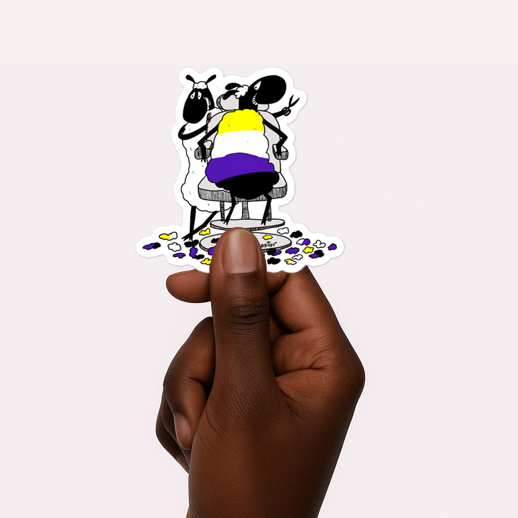 Non-Binary Haircut Sticker-Stickers-nakedpastor