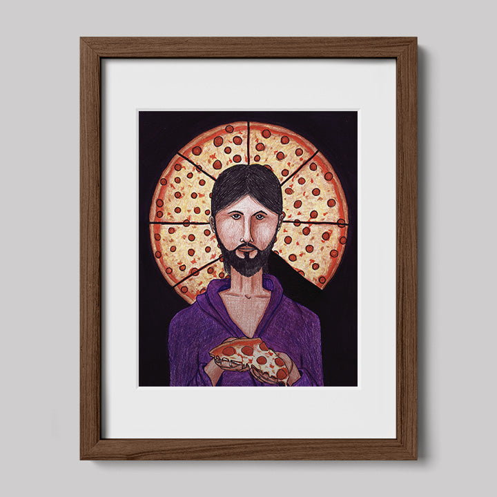 The Pizza Christ Image of Christ Print-Drawings-nakedpastor