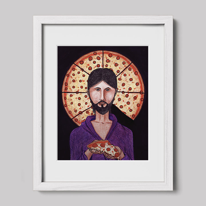 The Pizza Christ Image of Christ Print-Drawings-nakedpastor