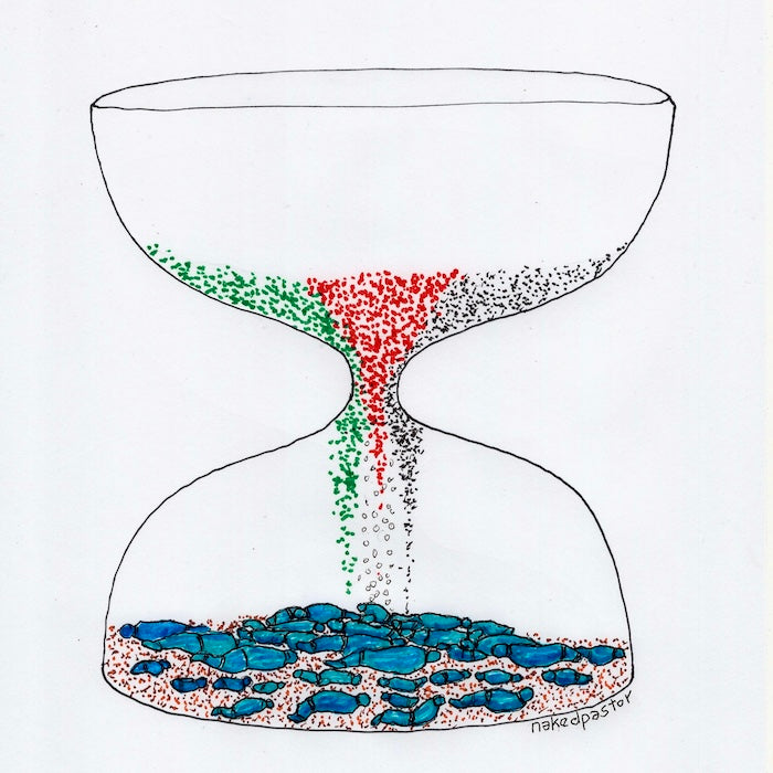 Poured Out Like Sand Original Cartoon Drawing-Cartoons-nakedpastor