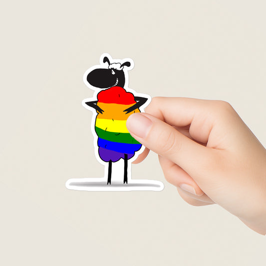 Rainbow Sheep Sticker-Stickers-nakedpastor