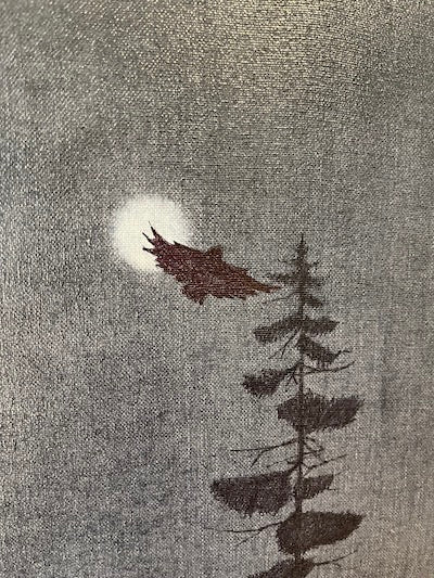 Wisdom Comes at Night Original Acrylic and Ink on Canvas - by nakedpastor