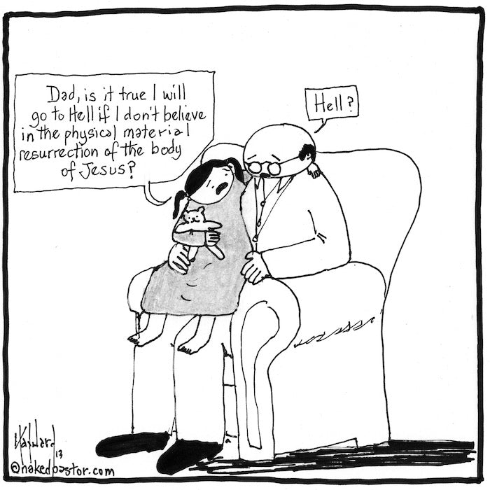 The Resurrection and Hell Digital Cartoon - by nakedpastor
