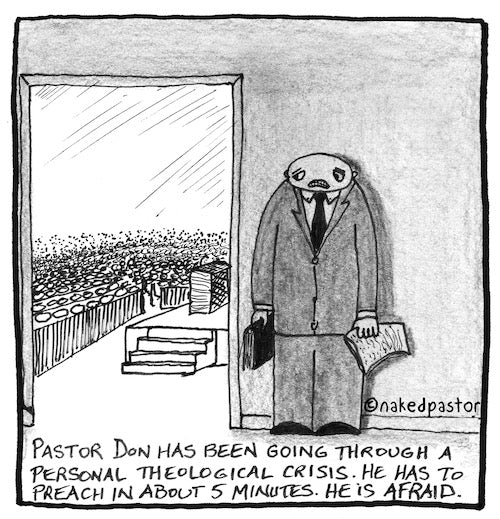Scared Preacher Digital Cartoon - by nakedpastor