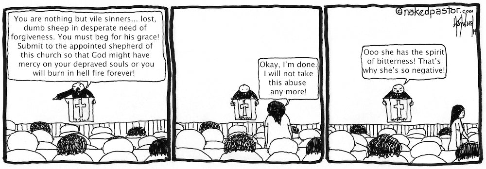 Call Out Spiritual Abuse Digital Cartoon - by nakedpastor