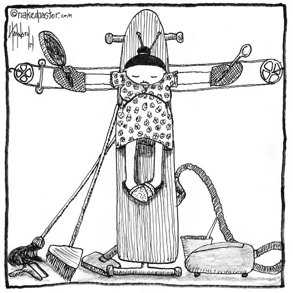 Housewife Sacrifice Digital Cartoon - by nakedpastor