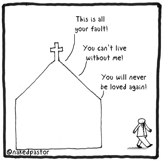 Leaving Your Ex (Church) Digital Cartoon - by nakedpastor