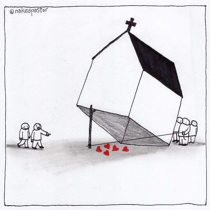 The Love Trap Revised Original Cartoon Drawing-Cartoons-nakedpastor