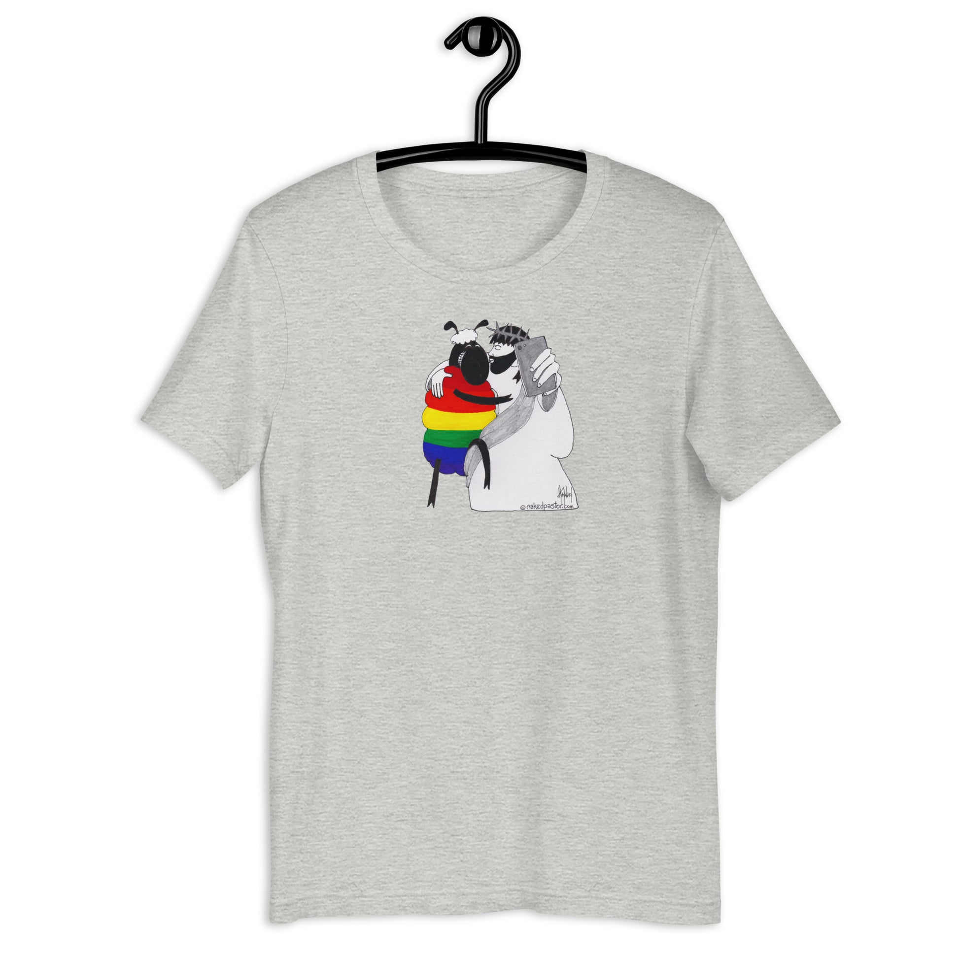 Jesus & LGBTQ Sheep Take a Selfie T-Shirt - by nakedpastor