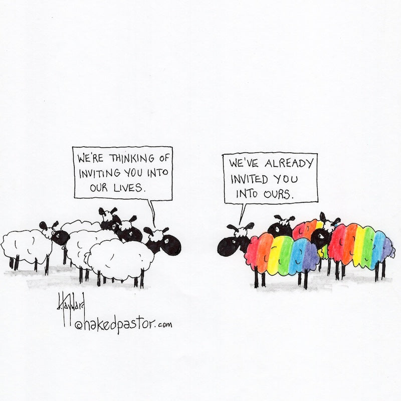 We've Already Invited You Original Cartoon Drawing-Cartoons-nakedpastor
