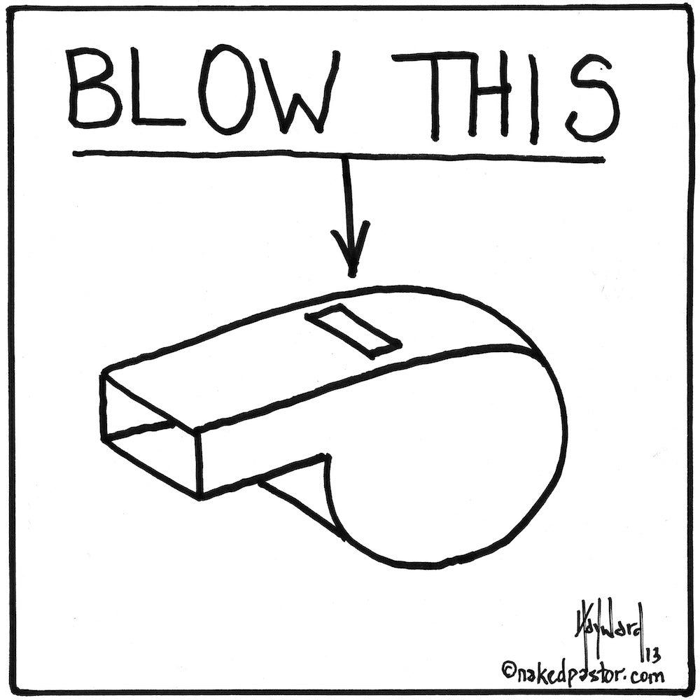 Blow This Whistle Blower Digital Cartoon - by nakedpastor