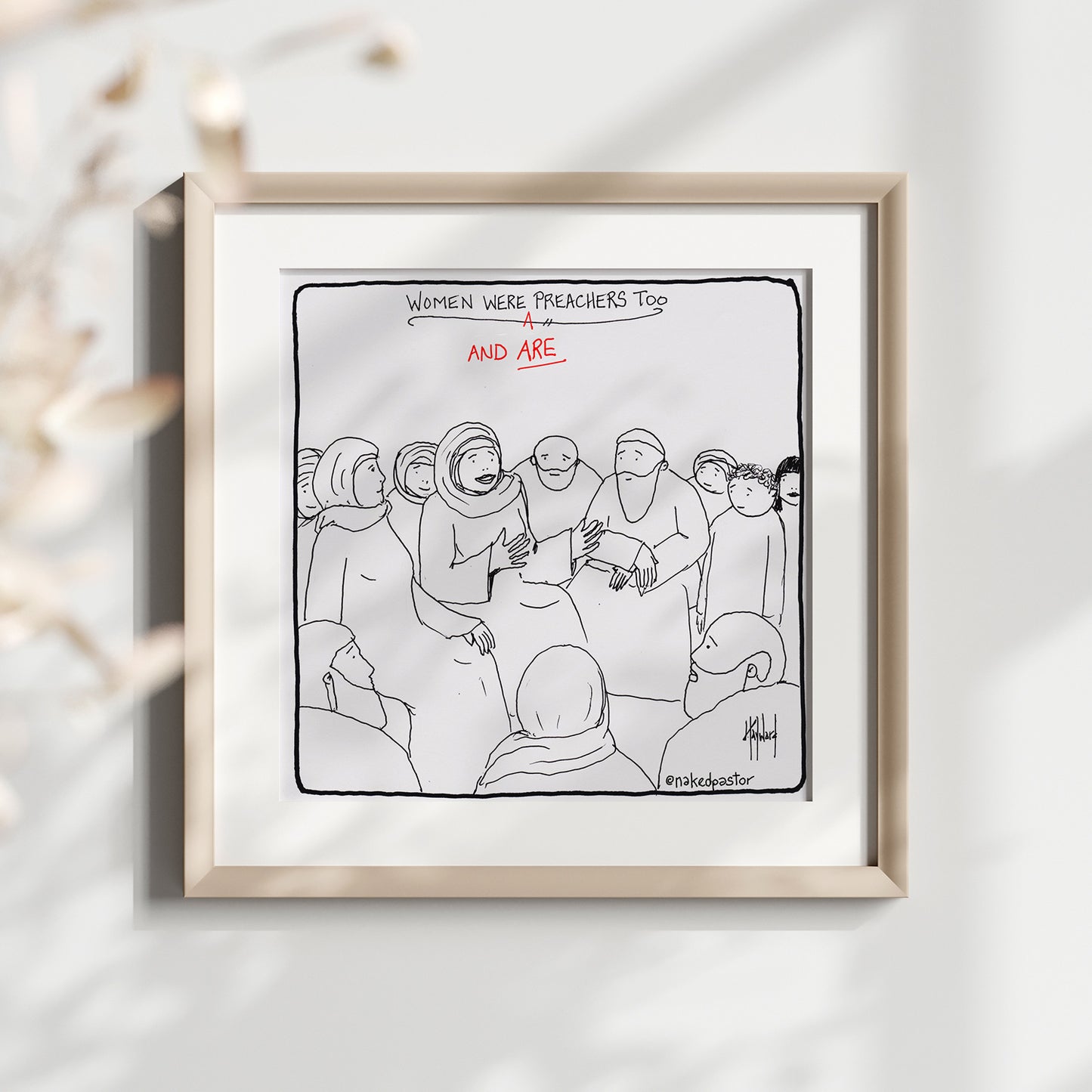 Women Preachers Cartoon Print - by nakedpastor