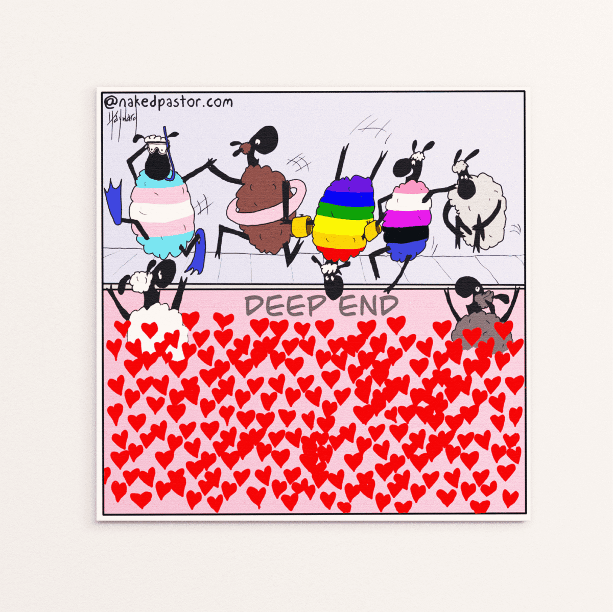 The Deep End of Love Cartoon Print - by nakedpastor