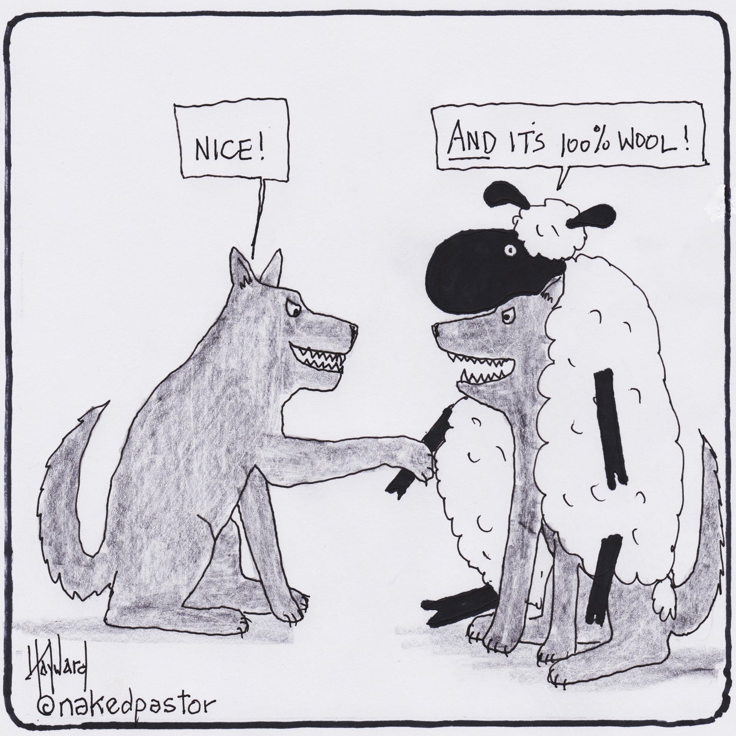 100% Wool Digital Cartoon - by nakedpastor