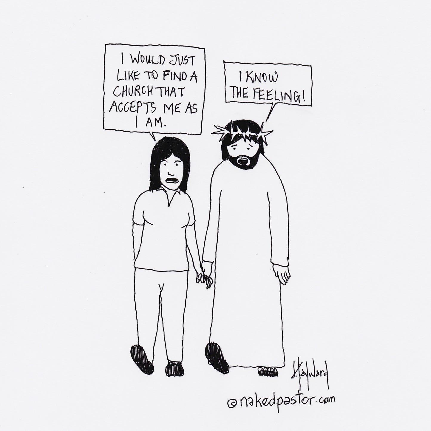 A Church That Accepts Digital Cartoon - by nakedpastor
