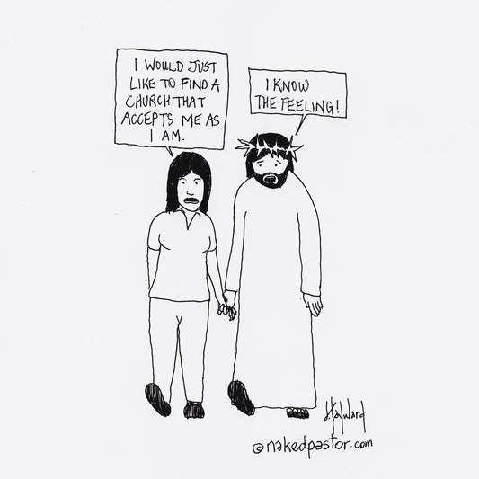 A Church That Accepts Digital Cartoon - by nakedpastor