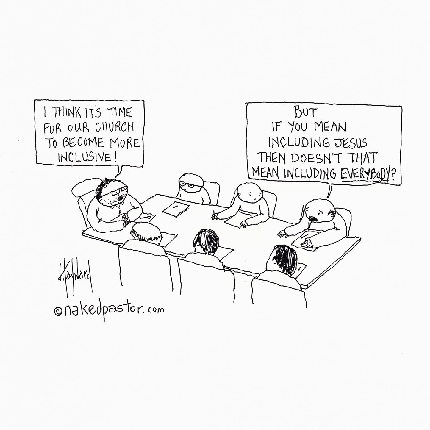 Inclusive Church Digital Cartoon - by nakedpastor