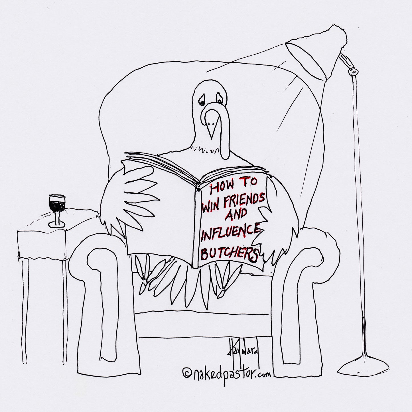 A Turkey Wins Friends Digital Cartoon - by nakedpastor