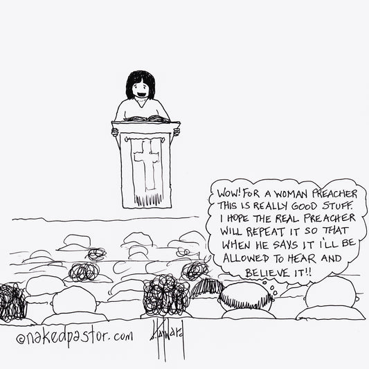 Woman Preacher Digital Cartoon - by nakedpastor