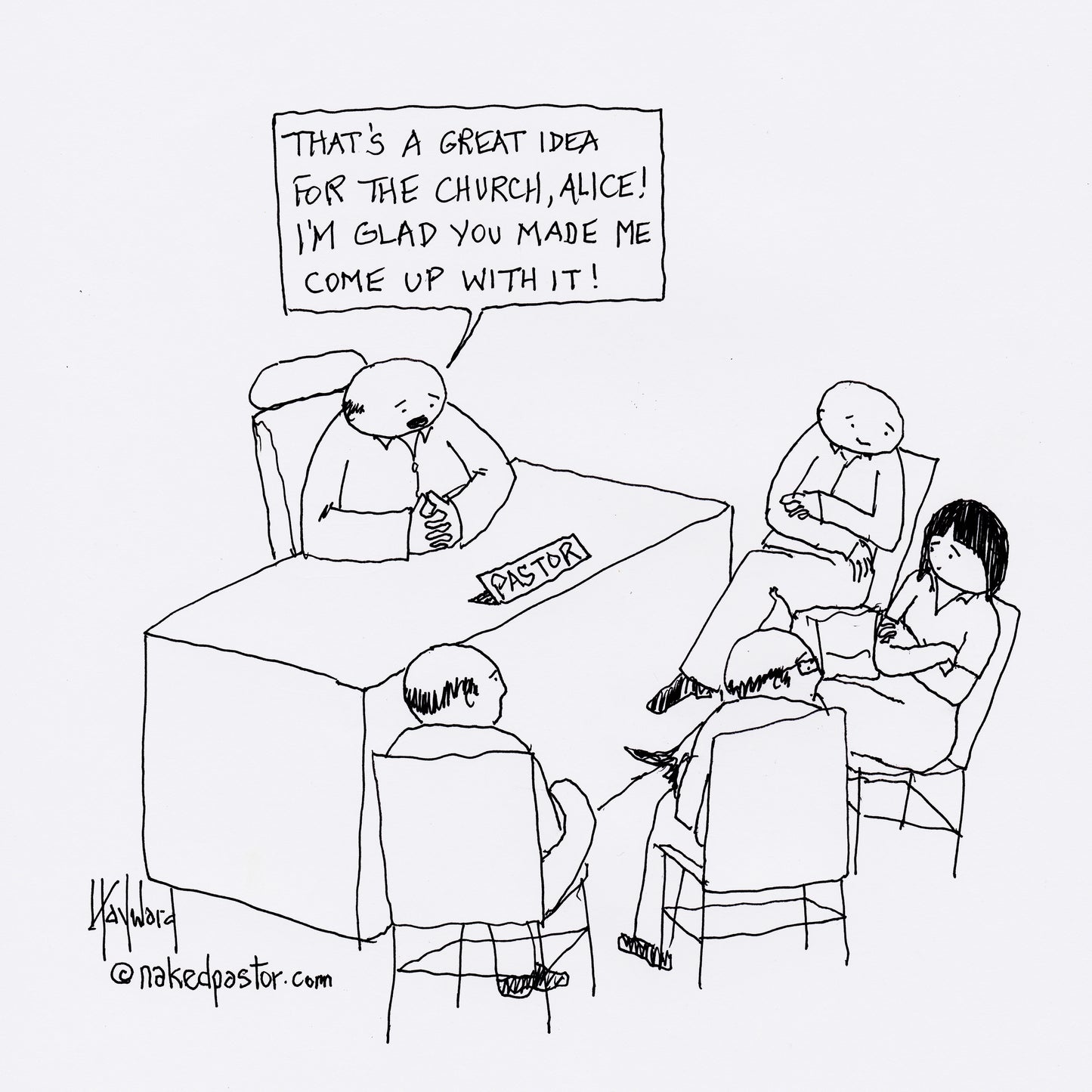A Woman's Idea Digital Cartoon