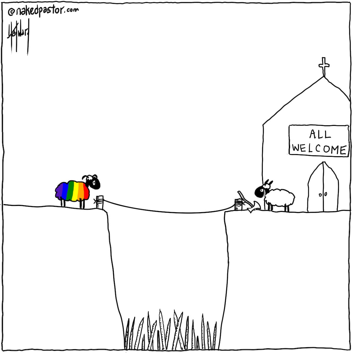 All Welcome Digital Cartoon - by nakedpastor