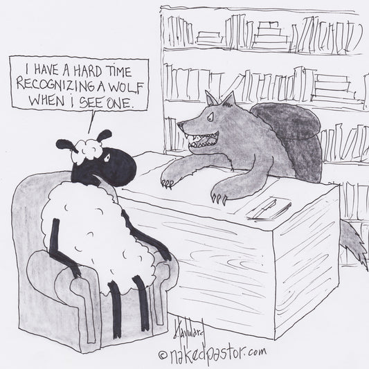 Attacked by a Wolf Digital Cartoon - by nakedpastor