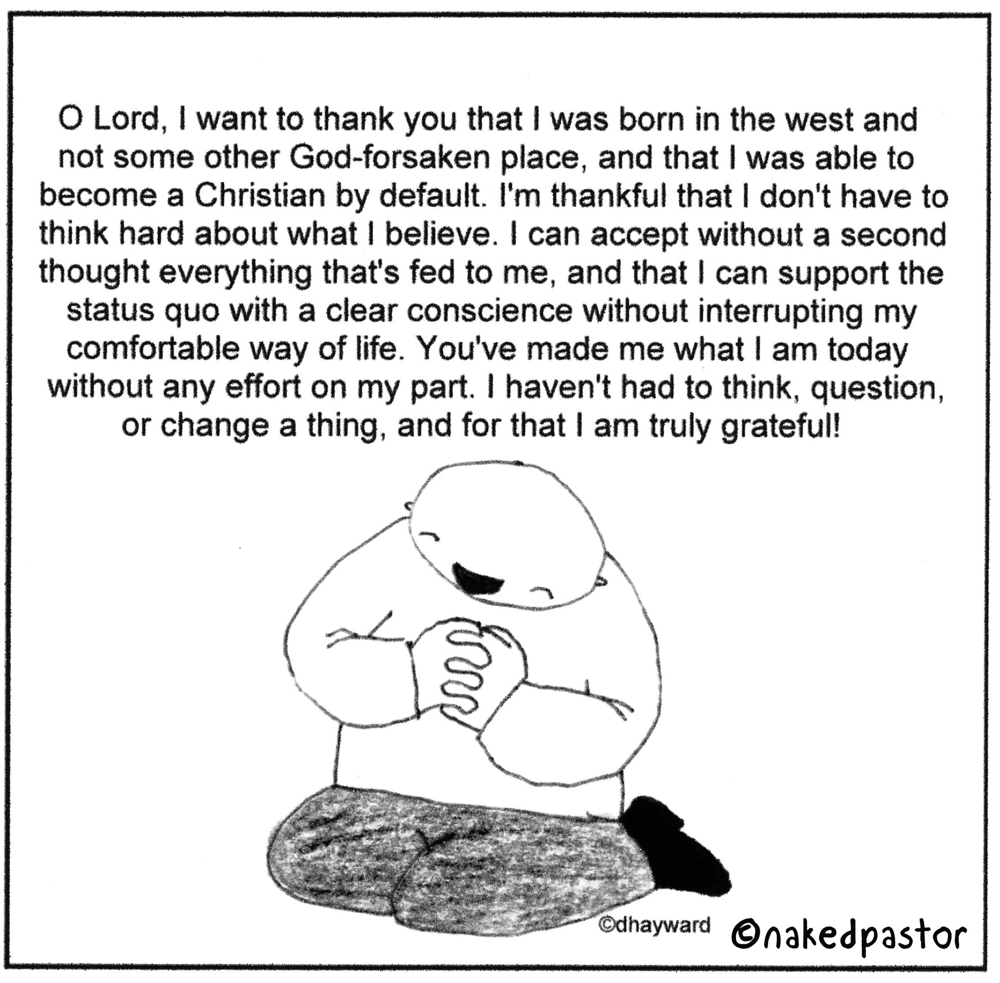 Believer by Default Digital Cartoon - by nakedpastor