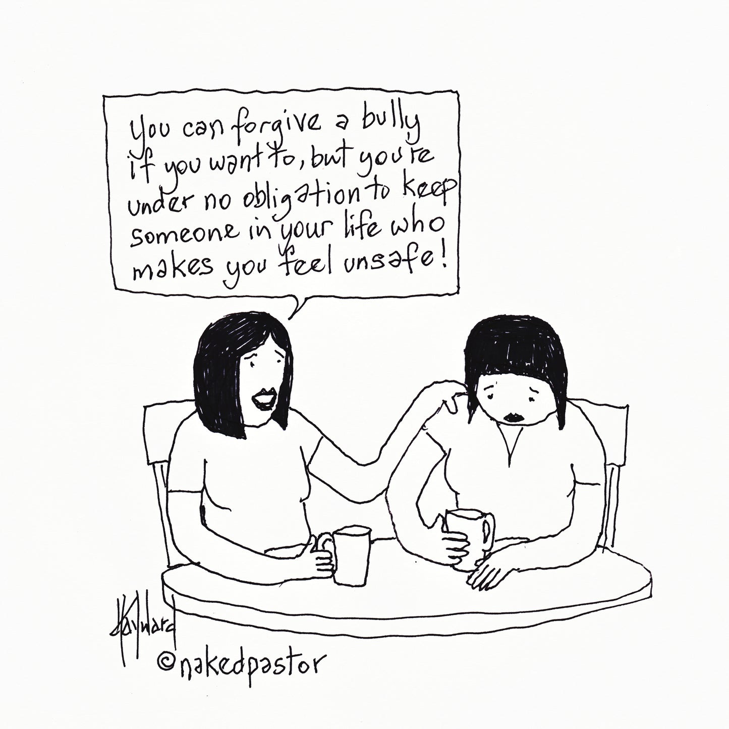 Bullies are not Safe Digital Cartoon - by nakedpastor