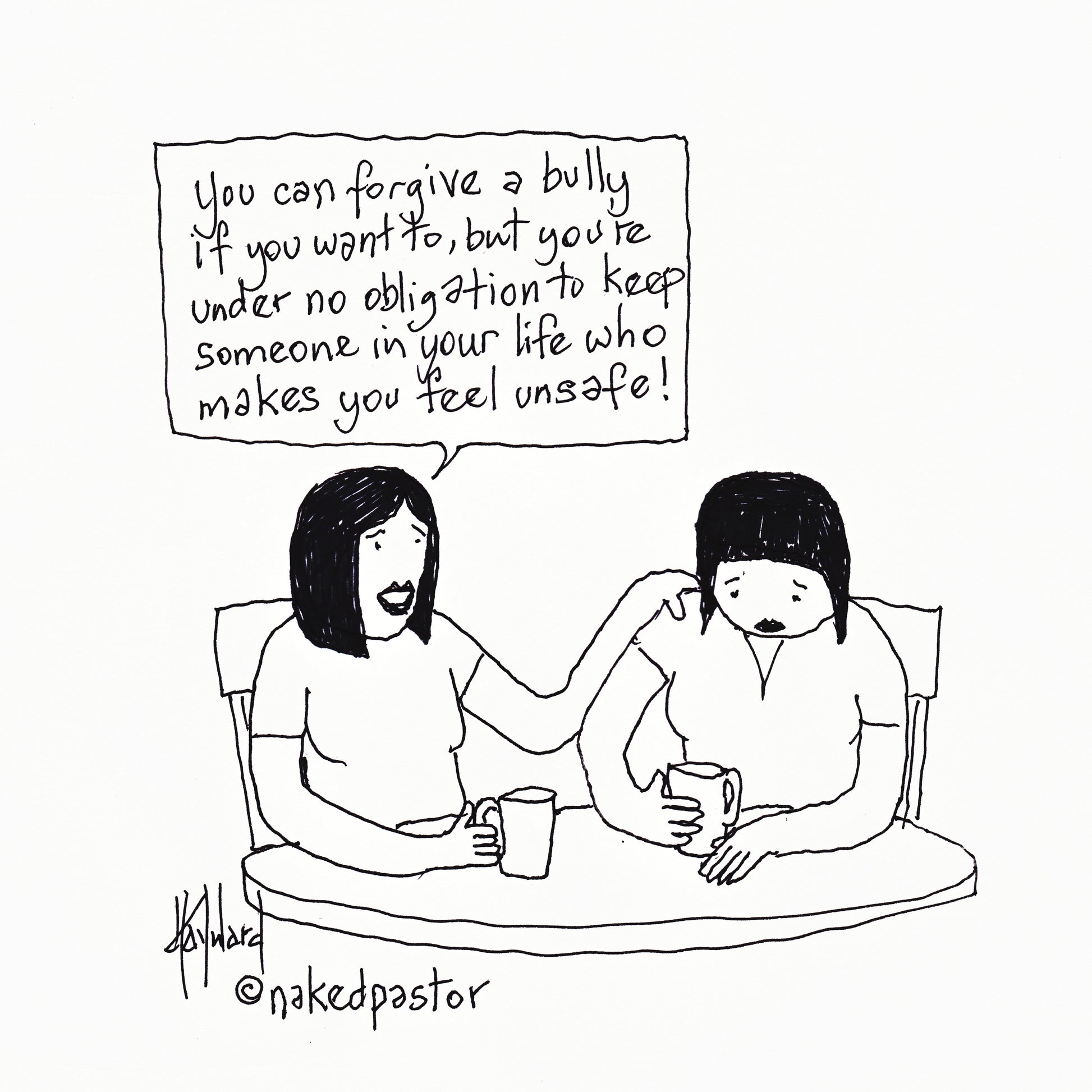 Bullies are not Safe Digital Cartoon - by nakedpastor