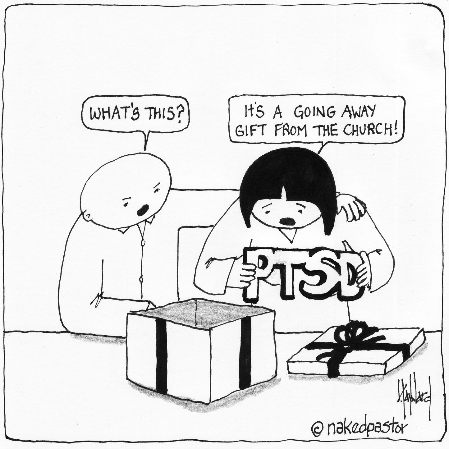 Church PTSD Digital Cartoon - by nakedpastor