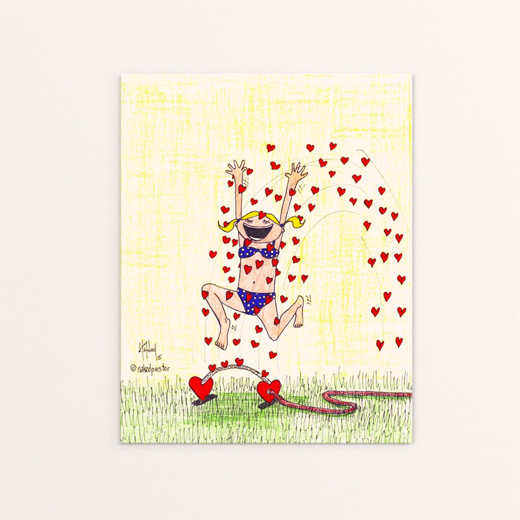 Sprinkler of Love Cartoon Print - by nakedpastor