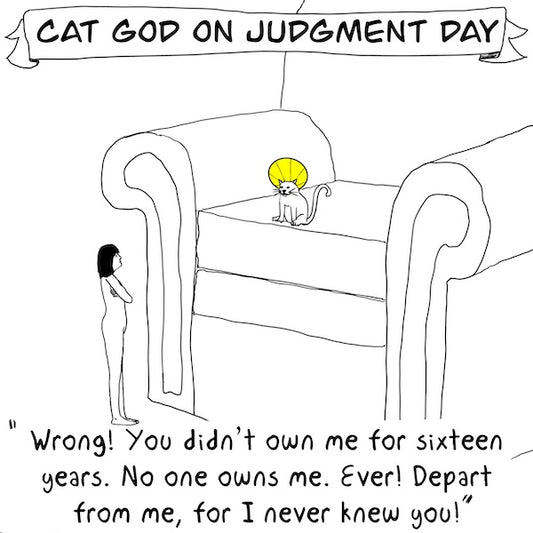 Cat God on Judgment Day Digital Cartoon - by nakedpastor