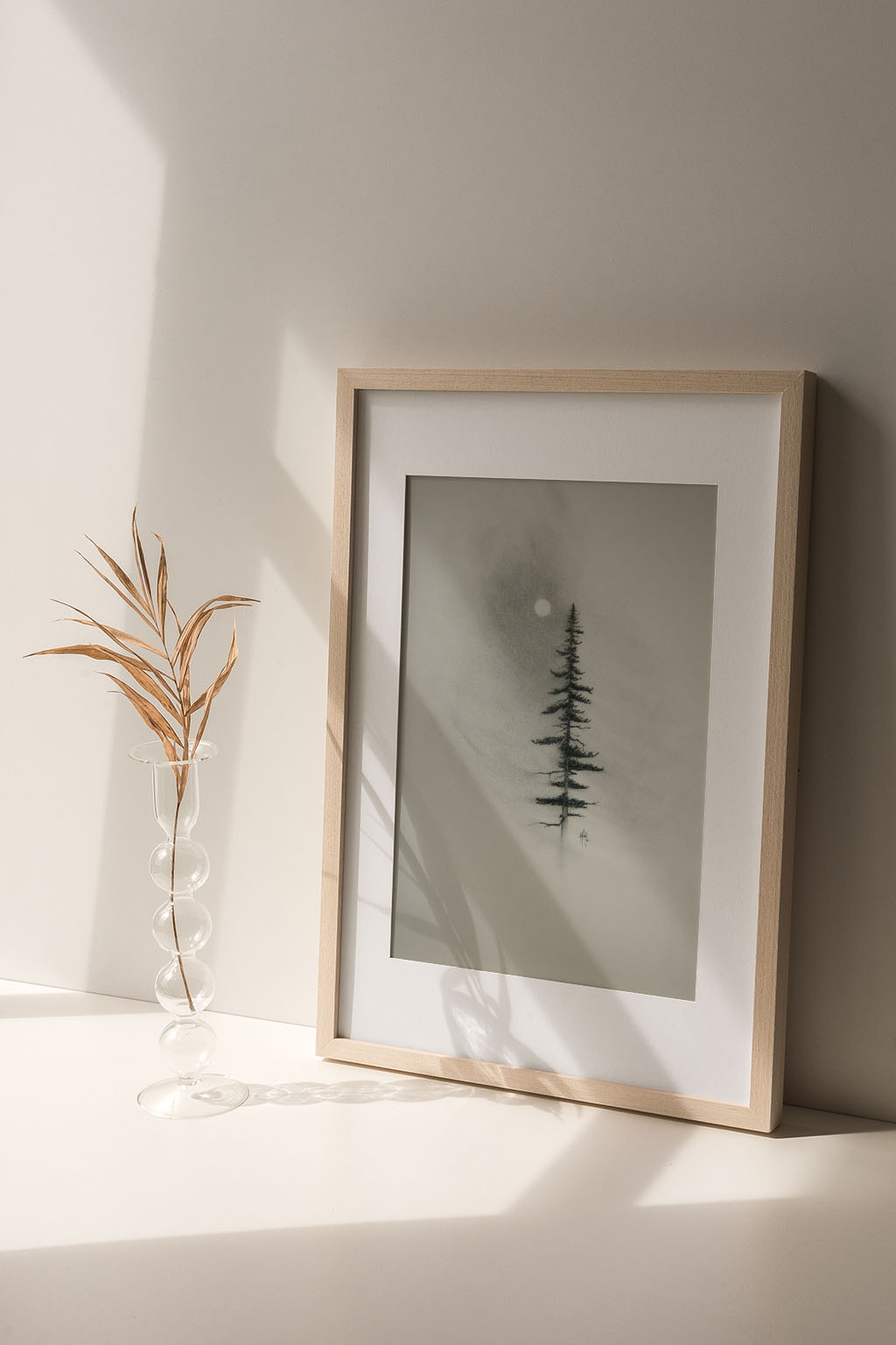 Pine Charcoal Drawing Print - by nakedpastor