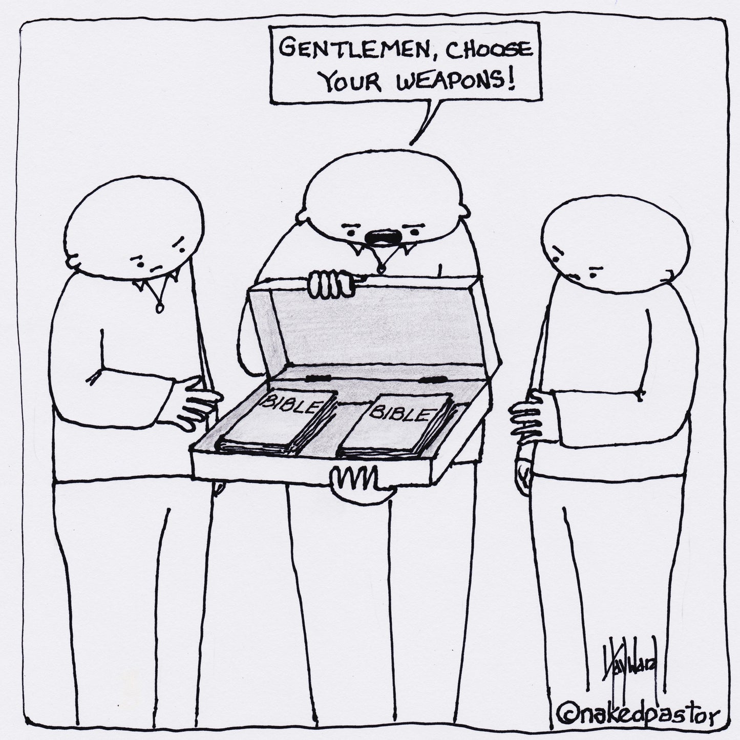 Choose Your Weapon Digital Cartoon - by nakedpastor