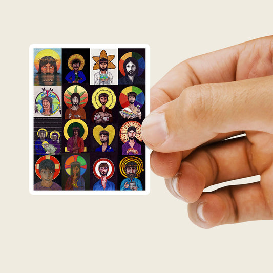 Christ Collage Sticker - by nakedpastor