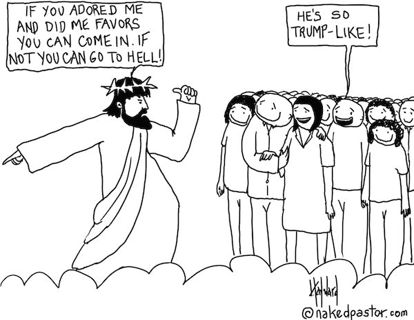 Christlike Trumplike Digital Cartoon - by nakedpastor